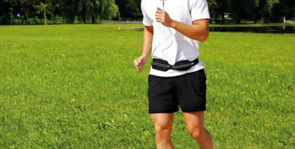 SPORT-POUCH Sport-Hüfttasche mit Doppelfach, schwarz