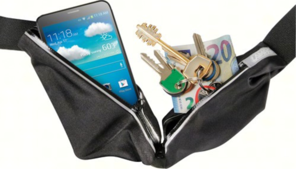 SPORT-POUCH Sport-Hüfttasche mit Doppelfach, schwarz