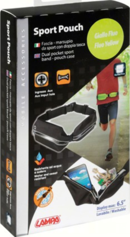 SPORT-POUCH Sport-Hüfttasche mit Doppelfach, gelb