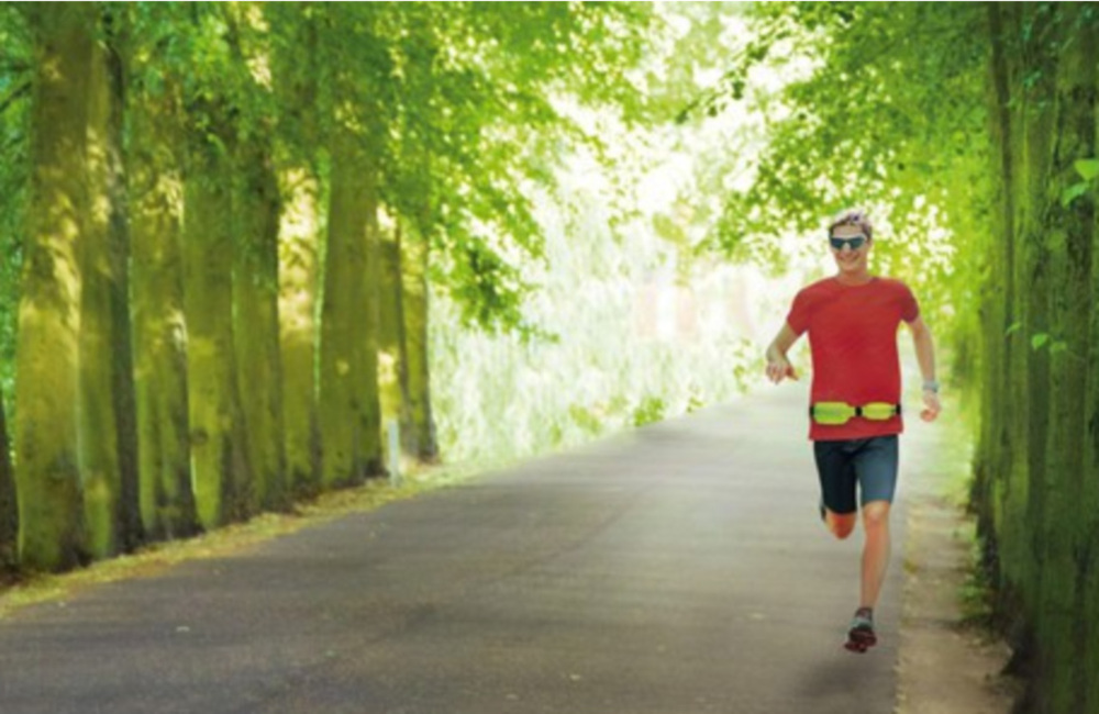 SPORT-POUCH Sport-Hüfttasche mit Doppelfach, gelb
