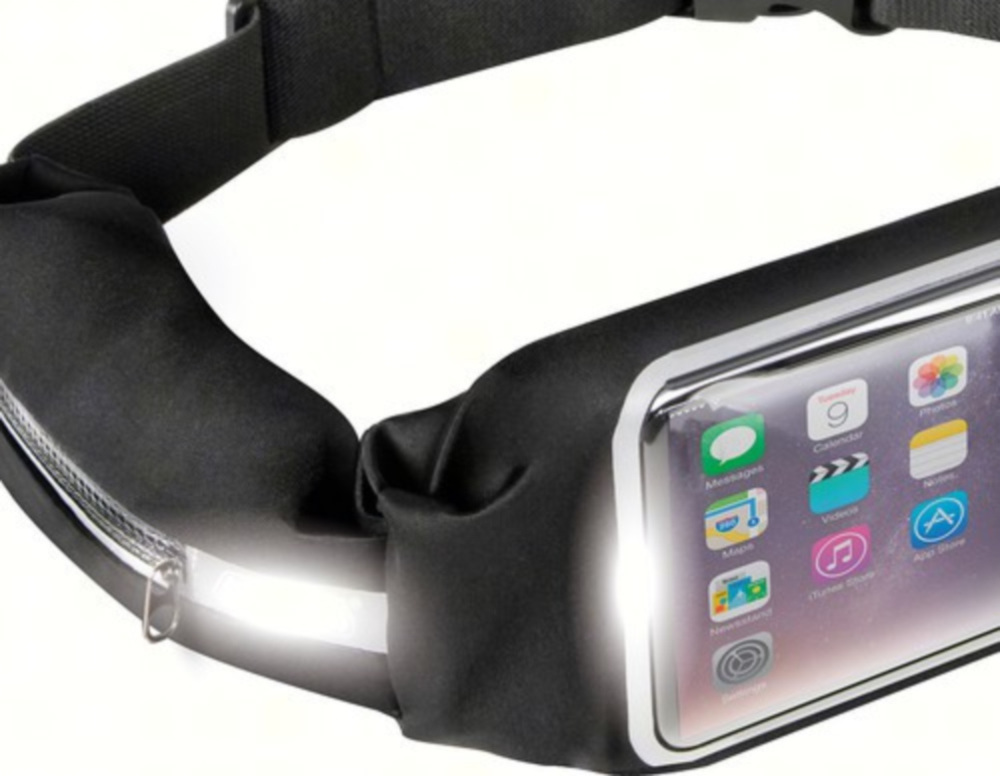 SPORT-POUCH 2 Sport-Hüfttasche für Smartphones mit Touch-Fenster + extra Tasche - Schwarz