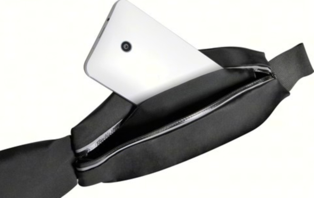 SPORT-POUCH 2 Sport-Hüfttasche für Smartphones mit Touch-Fenster + extra Tasche - Schwarz