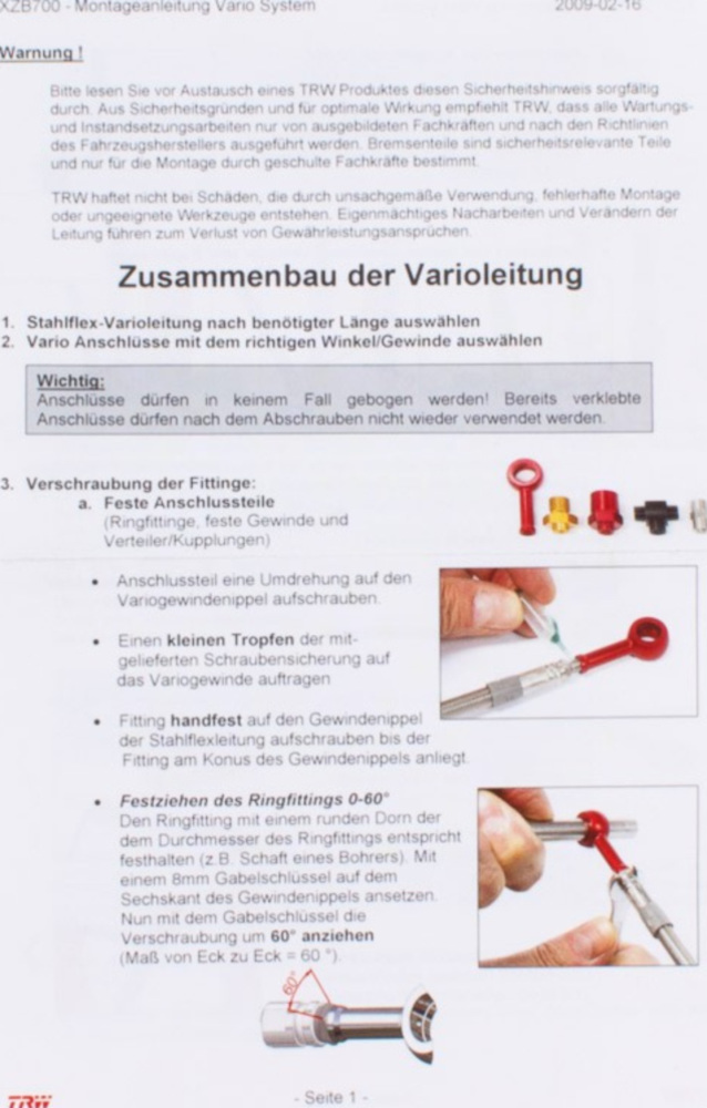 Varioleitung transparent MV084T 840mm