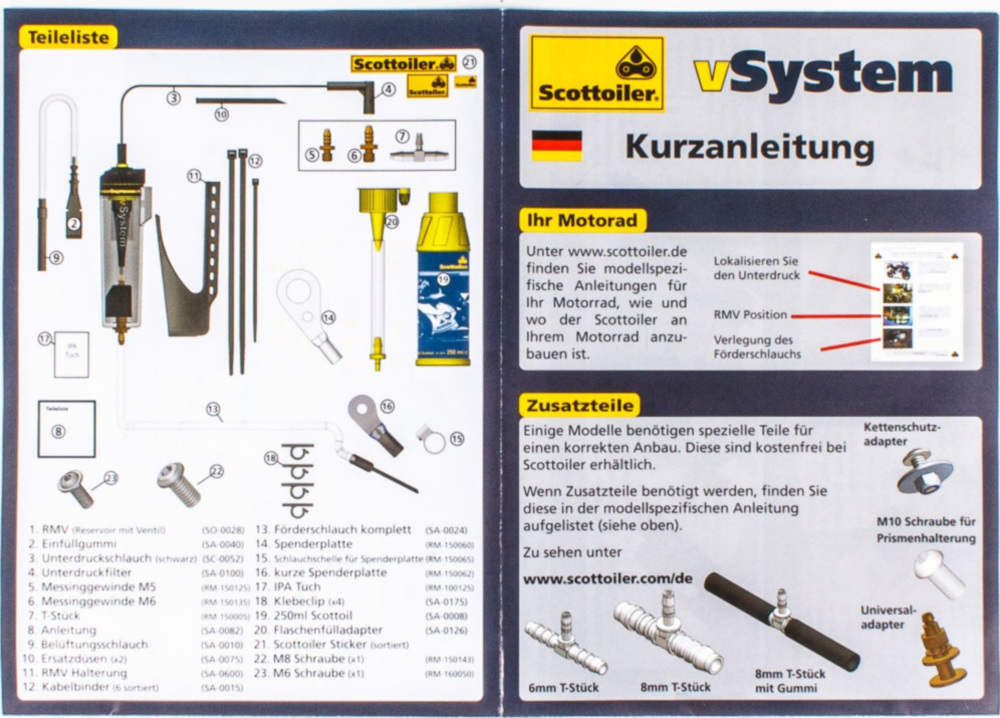 Kettenöler V-System universal Kettenschmiersystem