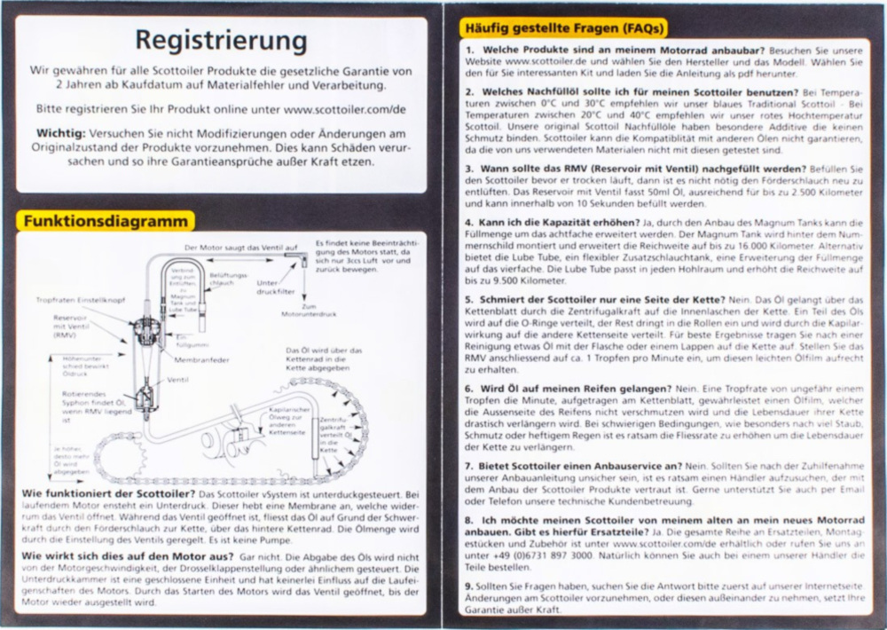 Kettenöler V-System universal Kettenschmiersystem