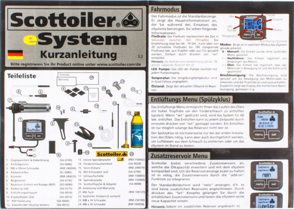 Kettenöler V2 E-System - elektronisch gesteuertes Kettenschmiersystem - universal