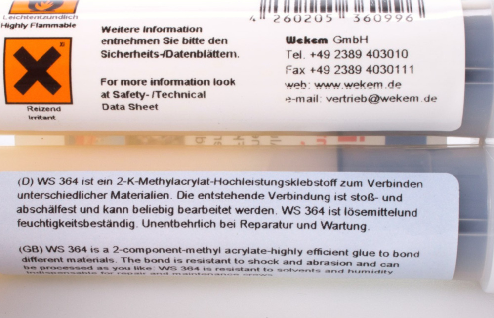 Multiplast 2 Komponenten-Methylacrylat-Hochleistungsklebstoff (perfekt für Verkleidungen) 28 Gr. WEKEM