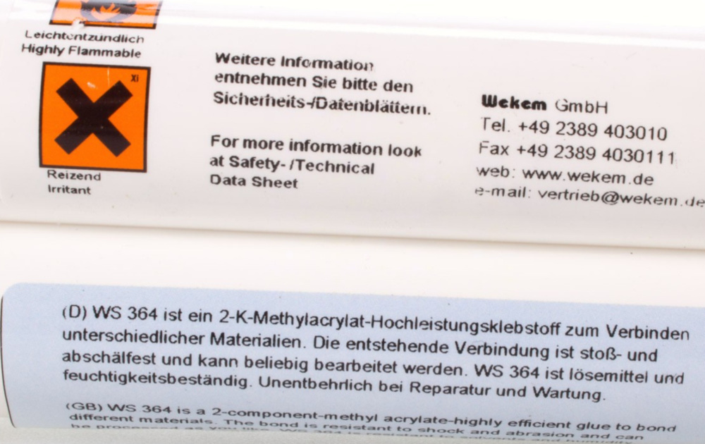 Multiplast 2 Komponenten-Methylacrylat-Hochleistungsklebstoff (perfekt für Verkleidungen) 28 Gr. WEKEM