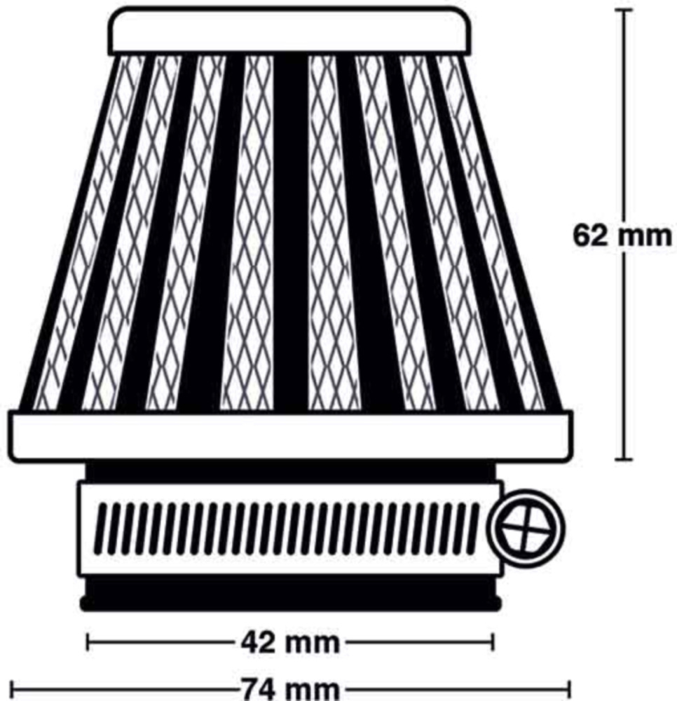 Luftfilter MIW M5003 Power-Filter Ø42mm, 74x62mm