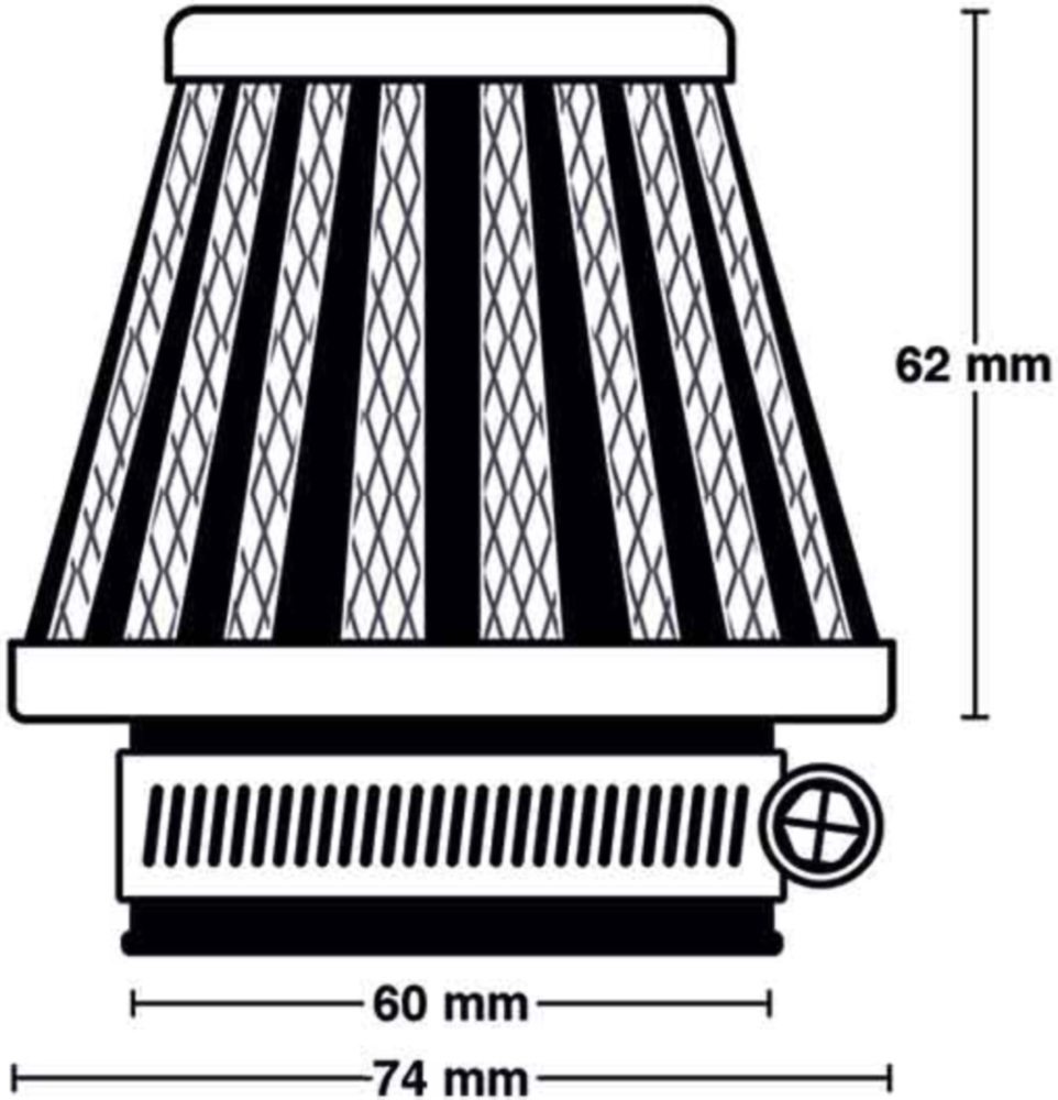 Luftfilter MIW M5011 Power-Filter Ø60mm, 74x62mm