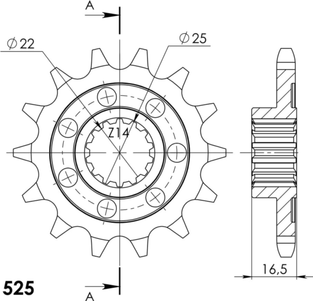 Ritzel Supersprox 525/14Z 52609-14
