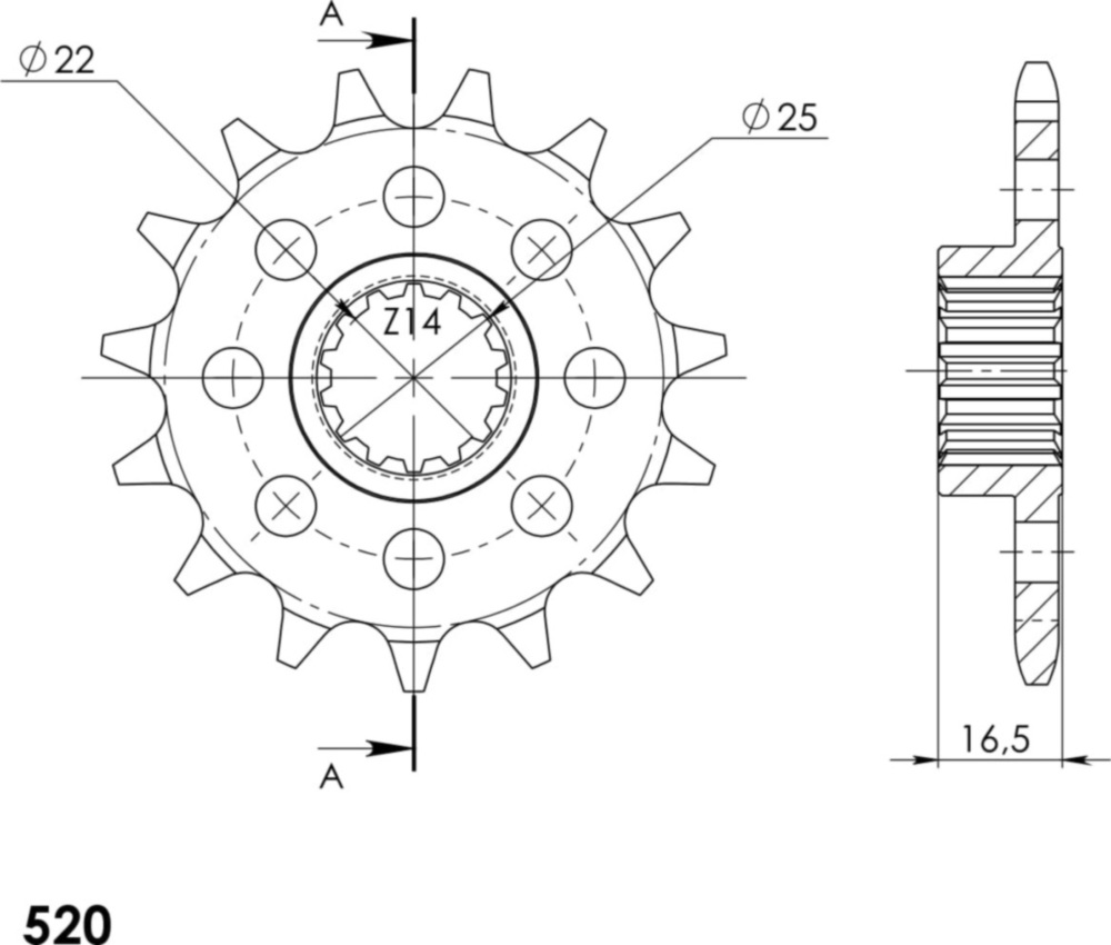 Ritzel Supersprox 520/14Z 52610-14
