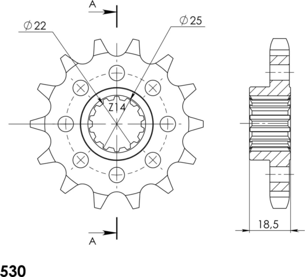 Ritzel Supersprox 530/14Z 52700-14