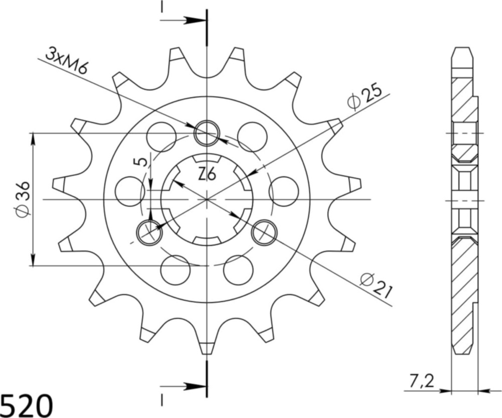 Ritzel Supersprox 520/16Z 22503-16