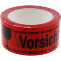 Klebeband Vorsicht Glas 66mx50mm orange PP