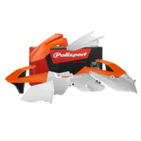 Verkleidung Schutzblech Abdeckung komplett Kit orange/weiß / schwarz