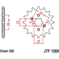 Zahnrad Ritzel 12Z Teilung 520 JTF126512