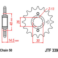 Zahnrad Ritzel 15Z Teilung 530