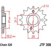 Zahnrad Ritzel 15Z Teilung 520 JTF30815