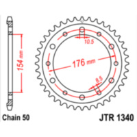 Kettenblatt Kettenrad 43Z Teilung 530 JTR134043