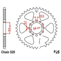 Kettenblatt Kettenrad 47Z Teilung 520 JTR82647
