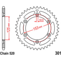Kettenblatt Kettenrad 39Z Teilung 520 JTR30139