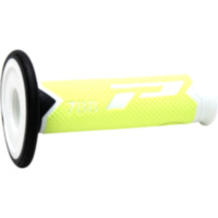 Lenkergriffe Griffgummi wei&szlig; / schwarz gelb fluoreszierend