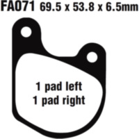 Bremsbel&auml;ge Bremsklotz Semi-Sinter V EBC FA071V