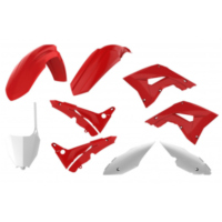 Verkleidung Schutzblech Abdeckung komplett Kit rot 04 / weiß