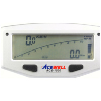 Geschwindigkeitsmesser, Anzeigeeinheit ACE-1500 Digitaler Motorrad Tachometer mit Balkengrafik Drehzahlmesser, Tankanzeige und LED Schaltwarnung, Display Weiss