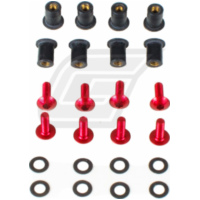 Aluschrauben Muttern Set M5x16 rot - 8 St&uuml;ck