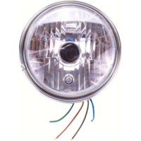 Scheinwerfer, 7 Zoll, Metallgeh&auml;use chrom, E-gepr&uuml;ft.