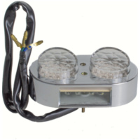 # SHIN YODoppel-Mini-LED-R&uuml;cklicht, verchromt, E-gepr&uuml;ft, Kabelbelegung: gr&uuml;n = Masse, orange = R&uuml;cklicht, blau = Bremslicht