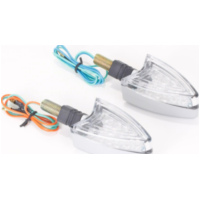 Blinkleuchte, Blinklicht LED Blinker E gepr&uuml;ft alu look paar 20mm Stiel