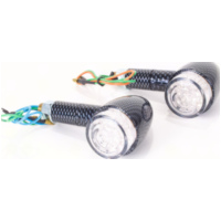 Blinkleuchte, Blinklicht #SHIN YO LED-Blinker, BULLET Carbonlook, rund, f&uuml;r hinten E-gepr&uuml;ft, Paar.