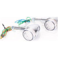 Blinkleuchte, Blinklicht LED Blinker verchromt rund E gepr&uuml;ft paar