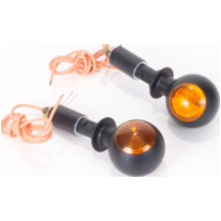 Blinkleuchte, Blinklicht SHIN YO BULL&acute;S-EYE Lenkerblinker, E-gepr&uuml;ft, schwarz, Paar