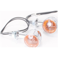 Blinkleuchte, Blinklicht SHIN YO Alu-Mini-Blinker ARIZONA, E-gepr&uuml;ft, kurzer Stiel, verchromt, Paar