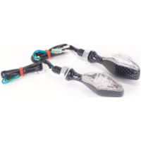 Blinkleuchte, Blinklicht Mini LED Blinker Set Snake Eye carbon E gepr&uuml;ft