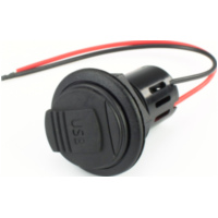 Ladeger&auml;t USB Doppeleinbausteckdose mit Abdeckung 12 V=/5V=,2x2500 mA - mit Montageplatte