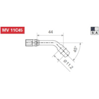Fitting 11,2 mm, 45&deg; gewinkelt, schwarz