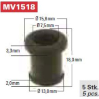 Gummit&uuml;lle MV1518, rund, Breite 13,0 unten und 15,8 oben, 18 mm hoch, &Ouml;ffnung 7,5 mm (5er Pack)
