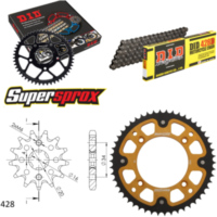 Kettensatz Stealth gold f&uuml;r: BETA RR125 Motard 07-14 13-50-126 DID428D Clip