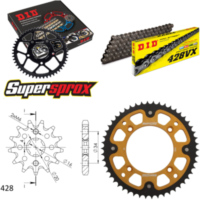 Kettensatz Stealth gold f&uuml;r: BETA RR125 Motard 07-14 13-50-126 DID428VX Clip