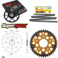 Kettensatz Stealth gold f&uuml;r: APRILIA RS125 Extrema/Replic 17-40-108 DID520NZ Clip