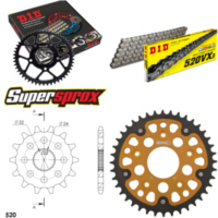 Kettensatz Stealth gold f&uuml;r: APRILIA Pegaso 125 89-99/Tua 14-40-104 DID520VX3 Endlos