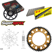 Kettensatz Stealth gold f&uuml;r: APRILIA Moto 6.5 Starck 95-00 16-49-108 DID520VX3 Clip