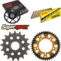 Kettensatz Stealth gold f&uuml;r: APRILIA Caponord 1200 13-15 17-42-112 DID525VX3(G&B) Niet