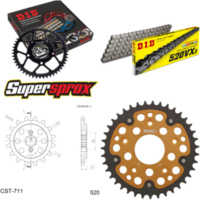 Kettensatz Stealth gold f&uuml;r: CAGIVA Cruiser 125 87-89 14-39-112 DID520VX3 Endlos