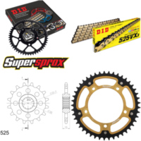 Kettensatz Stealth gold f&uuml;r: TRIUMPH Daytona 600 03-04 15-45-108 DID525VX3(G&B) Clip